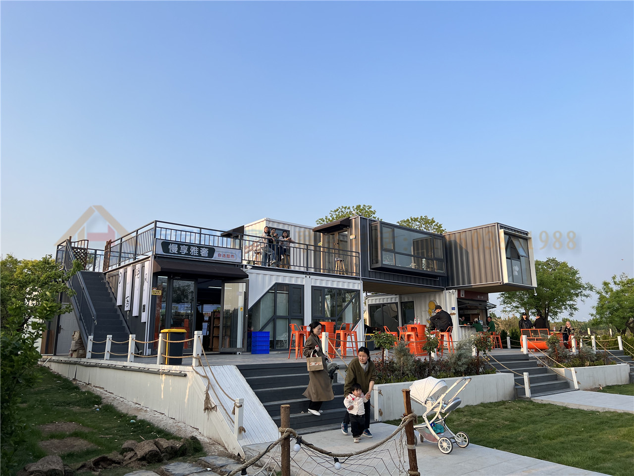 新乡平原湖帐篷露营酒店 集装箱商业建筑 帐篷营地集装箱接待中心